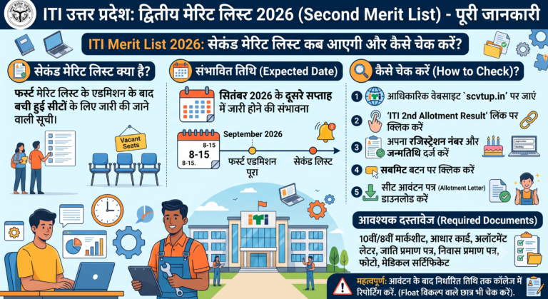 ITI Admission Merit List 2026 आईटीआई ऐडमिशन के लिए मेरिट लिस्ट यहां पर चेक करें। 1st, 2nd, 3rd Merit list 2026